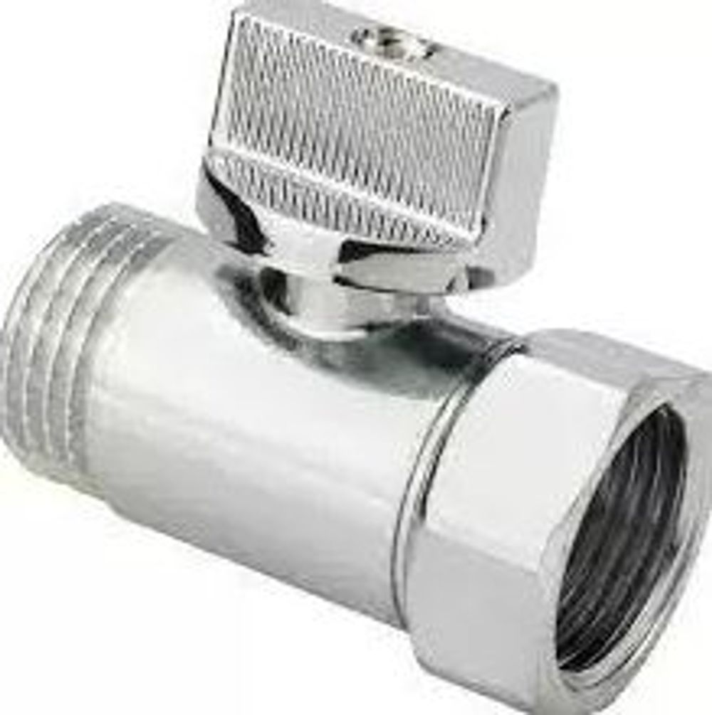 Кран шаровой мини хромированный ДУ15 (1/2) AQUALINK Г/Ш ручка-флажок (1318) (200/20)