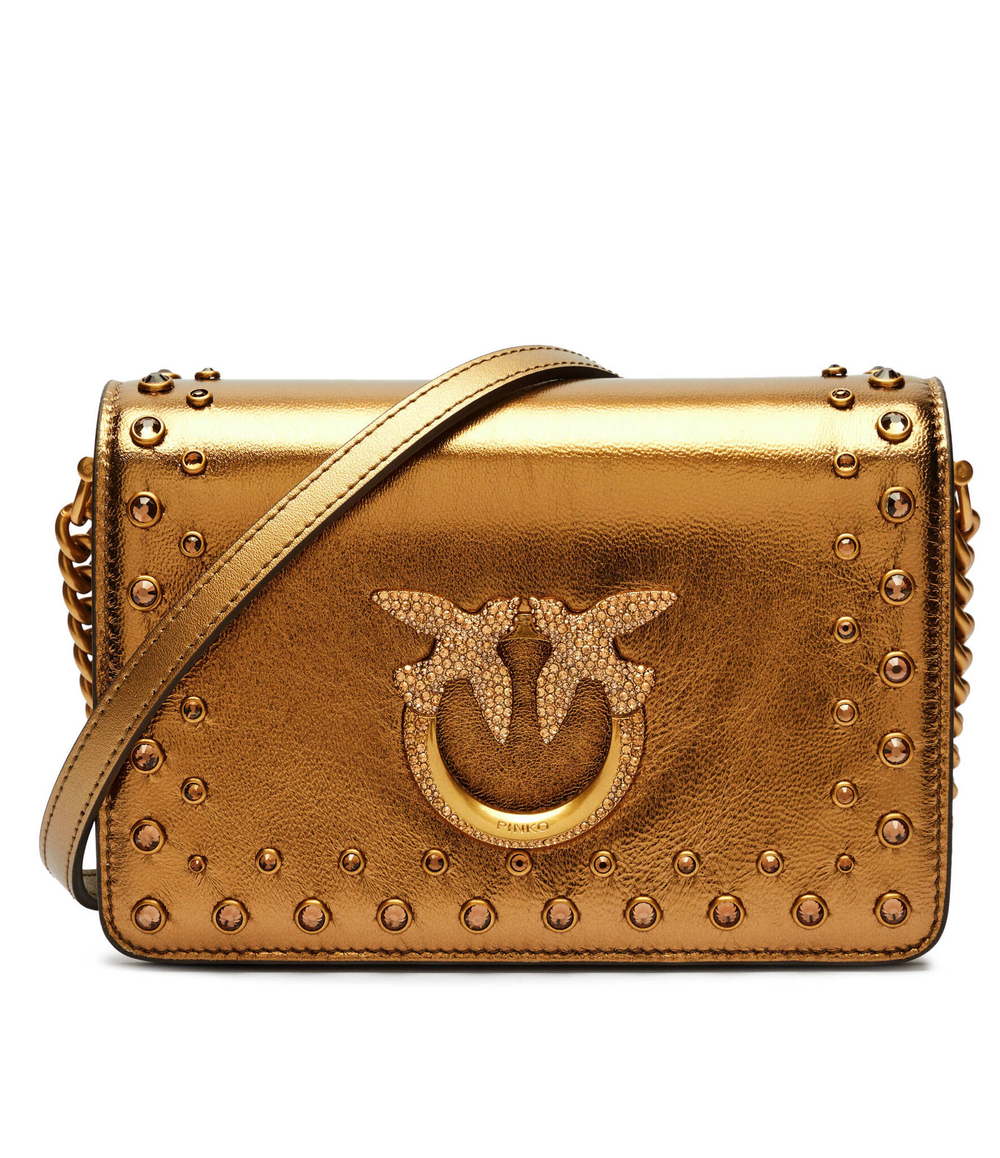 Кожаная сумка-мессенджер LOVE CLICK MINI Pinko - золотой(100067 A20H)