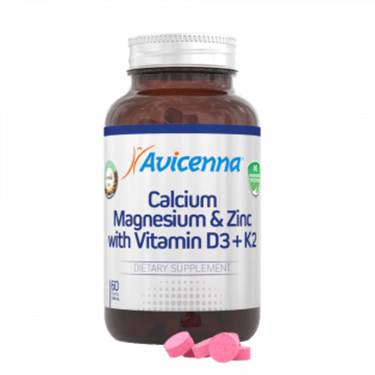 Avicenna Calcium Magnesium & Zinc with Vitamin D3 + K2, БАД Авиценна Кальций Магний Цинк и витамин D3 + K2, 60 капсул.