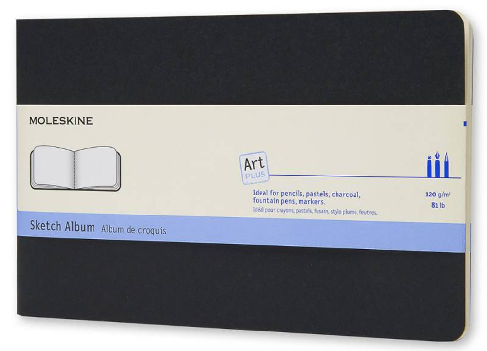 Блокнот для рисования Moleskine ART SOFT SKETCH ALBUM Large (ARTSKA3) 21x13 cм, 88стр., 120 г/м2, черный