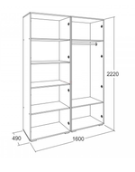 Шкаф 4-х створ. д/белья и одежды Ольга-17 дуб крафт серый/дуб крафт белый