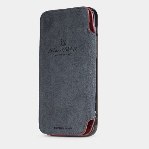 Special order: Чехол Benoit для iPhone 12/12Pro из кожи крокодила, розового цвета