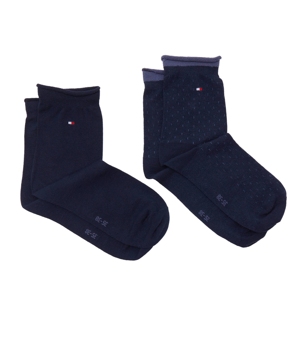 Носки 2 пары SHORT DROPPED ROLL TOP Tommy Hilfiger - темно-синий(701224911)