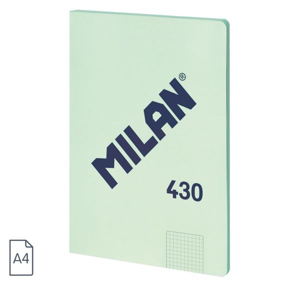 A4 glued notebook, grid paper, 48 sheets of 95 gr/m², 430 since 1918 collection, green