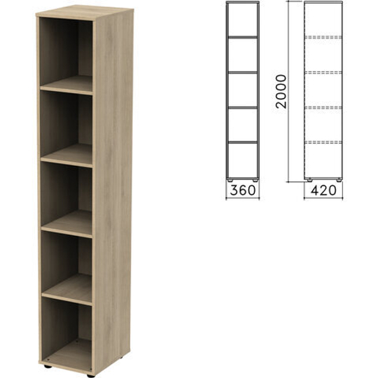 Шкаф (стеллаж) "Приоритет", 360х420х2000, 4 полки, кронберг, К-932, К-932 кронберг