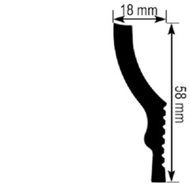 Плинтус потолочный 58*18мм "KD" N-60 (для натяжных) 2м