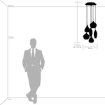 803067 Подвес PENTOLA 6х25W G9 ХРОМ/ДЫМЧАТЫЙ