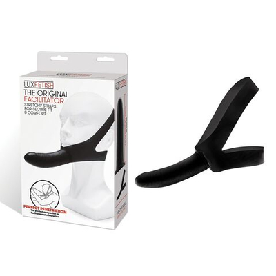 Черный фаллоимитатор с креплением на лицо The Original Facilitator - 14 см. (Цвет: черный)