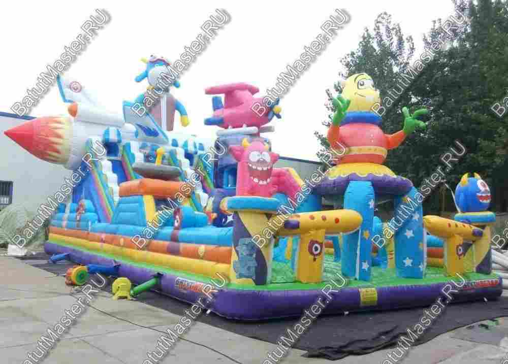 Коммерческий батут "Космические зверята" 16*8*7 м