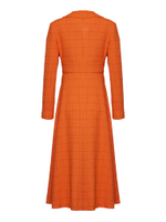 Женское пальто оранжевое в клетку