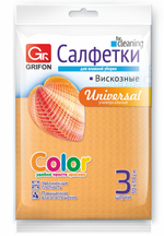 Салфетки универсальные Grifon 30х26см 3шт вискоза