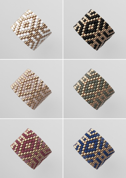 Схема кольца из бисера, узор PEYOTE, мозаичное плетение, четный счет, узор пейот из Miyuki Delica 11/0, файл PDF, RING_381