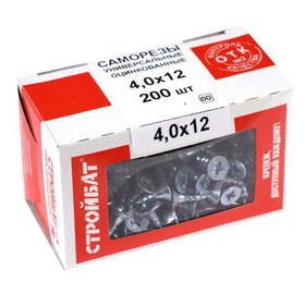 Саморезы универсальные 4,0x12 (белый цинк 200 шт)