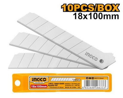 Лезвия для ножа 18х100 мм 10 шт INGCO HKNSB112