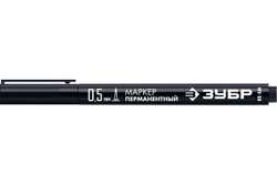 Перманентный маркер ЗУБР МП-50 черный, 0.5 мм экстра тонкий 06321-2