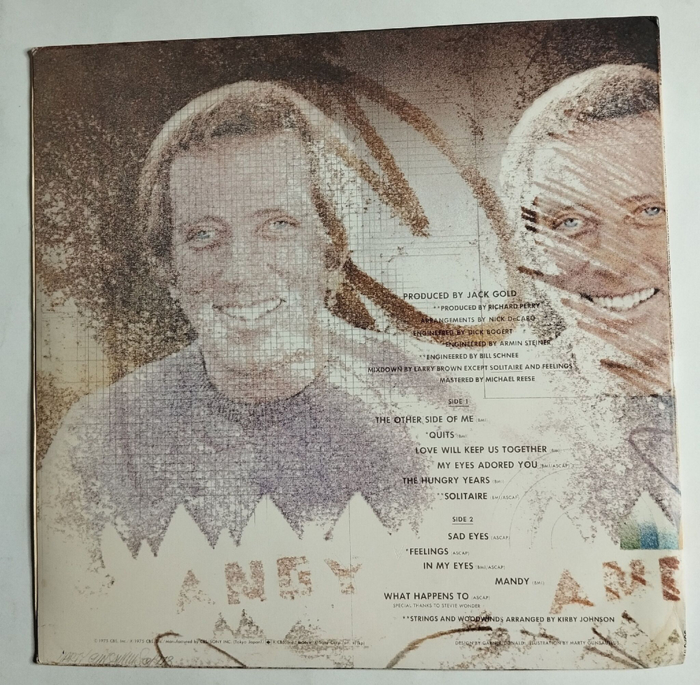 Винтажная виниловая пластинка LP Andy Williams The Other Side Of Me (Japan 1975) (No Obi)