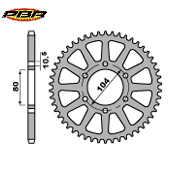 PBR 47840C45 звезда задняя (ведомая), 40 зубьев