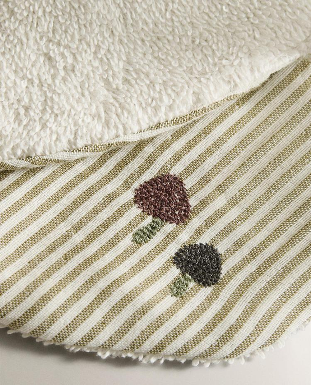 ZARA HOME ДЕТСКИЙ НАГРУДНИК В ПОЛОСКУ, ЗЕЛЕНЫЙ