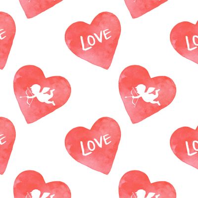 Сердечки акварель