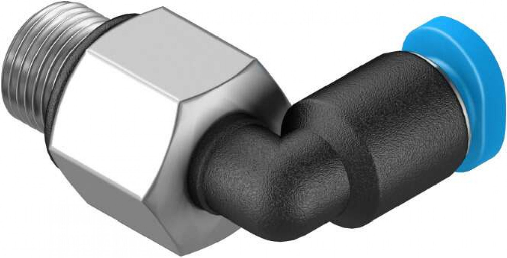QSML-M5-3-100 Угловой штуцер с цанговым зажимом и резьбой