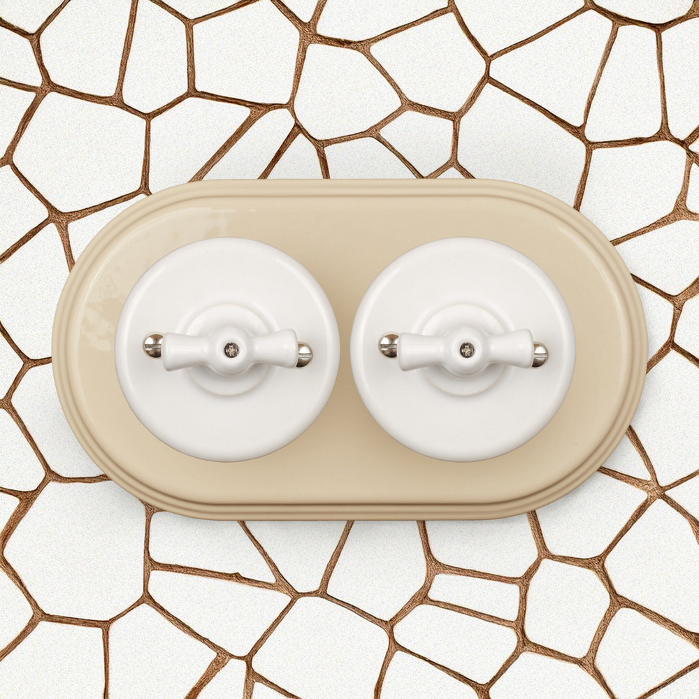 Выключатель 1кл. проходной, керамика, цвет белый B1-201-01