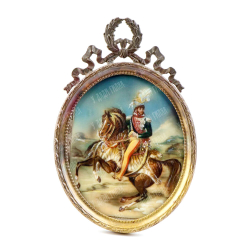 Конный портрет Иоахим Мюрата/ Копия. Миниатюра. Франция, XIX в.