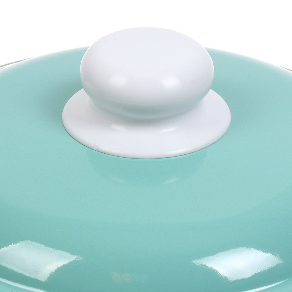 Кастрюля сталь, эмал, 2 л, с крыш, кругл, СтальЭмаль, Монантес, 6RD161M, белоснежная, индукц