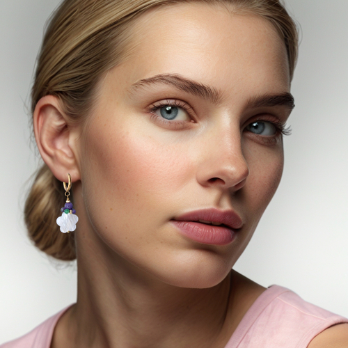 Серьги с белым перламутром