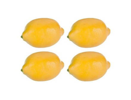 Набор из 4-х шт декор "Лимоны" желтые 45гр пластик