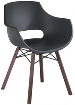 Кресло пластиковое Papatya Opal Wox Pro Iroko, натуральный, антрацит