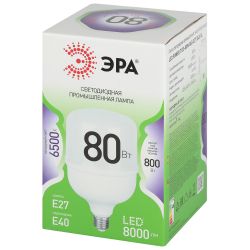 Лампа светодиодная ЭРА GREEN LINE LED POWER T120-80W-865-E27/E40 GL 80Вт колокол холодный свет Е27/Е40 | Лампы cветодиодные POWER