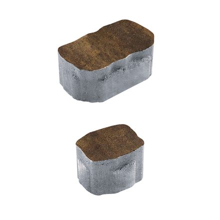 Тротуарная плитка Арена - Листопад гладкий Мокко, комплект из 2 видов плит