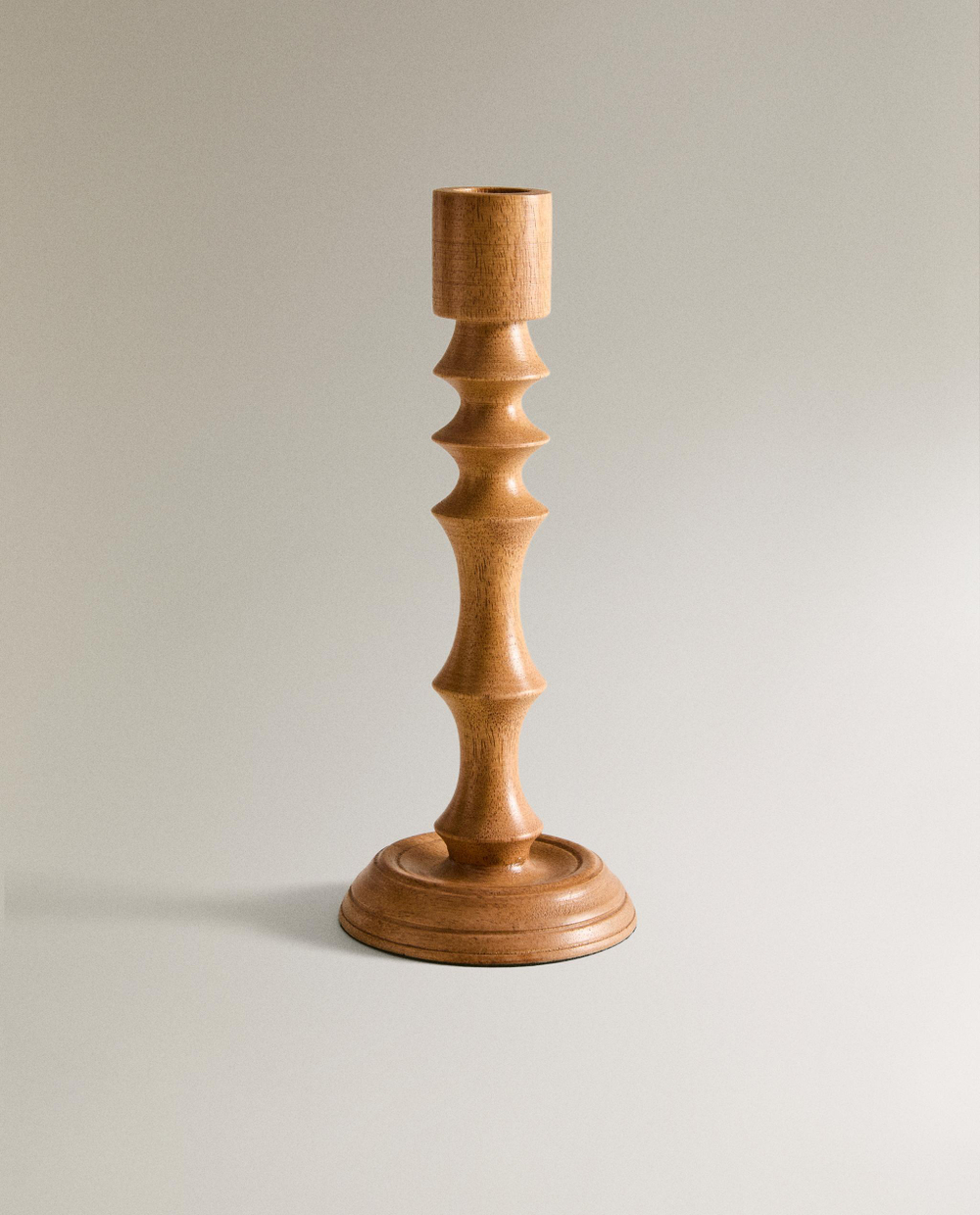 Zara Home Подсвечник из дерева, цвет бежевый, 22.5 см