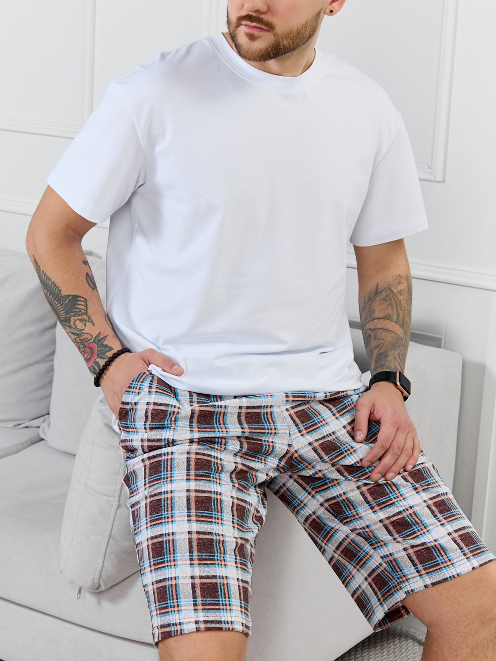 Шорты мужские Тор-2.1 Виотекс КЛЕТКА РАЗНОЦВЕТНАЯ