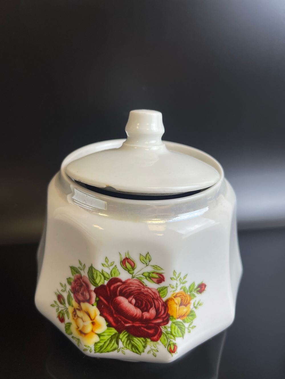 Сахарница фарфор клеймо Сумской ФЗ, цветы винтаж, СССР 1970-1991 гг