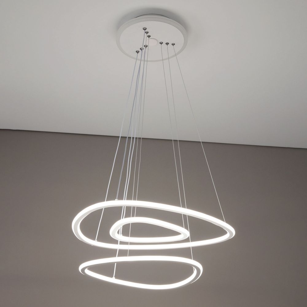 Citilux Неон Смарт CL731A330E RGB Умная подвесная люстра Белая