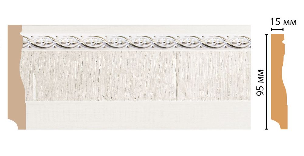 Плинтус напольный дюрополимер под дерево D153-7D 95×12×2400 мм DecoMaster