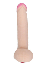 Реалистичный по форме и на ощупь вибратор - 27,2 см. (Цвет: телесный)