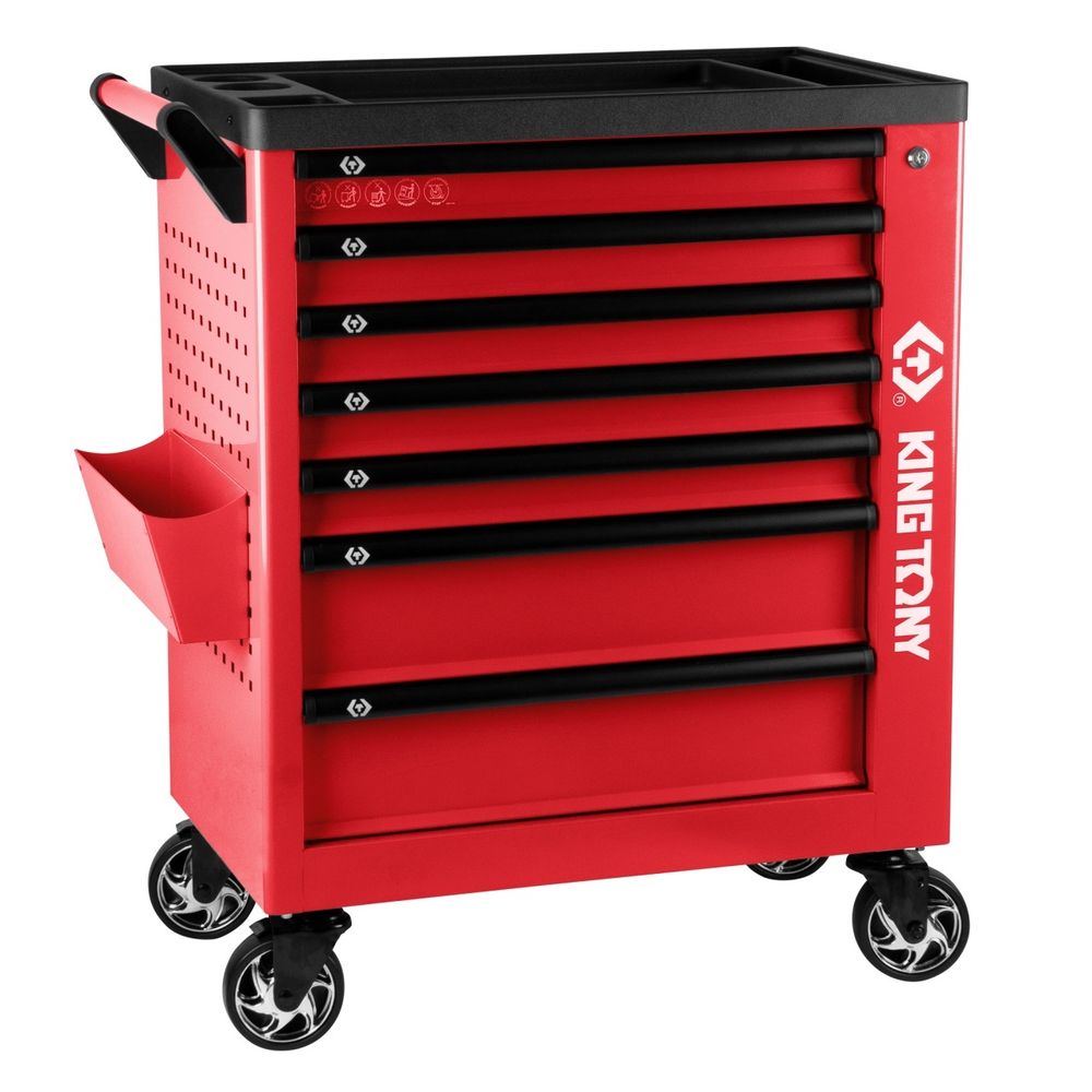 KING TONY (87G38-7B) Тележка инструментальная, 7 выдвижных ящиков, "PROFESSIONAL", красная
