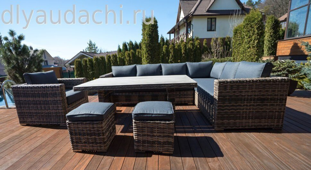 Обеденный комплект мебели из искусственного ротанга Сан-Ремо