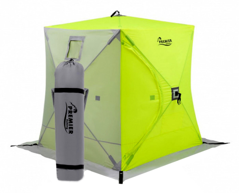 Палатка зимняя Premier Fishing Куб 1,8х1,8 yellow lumi/gray