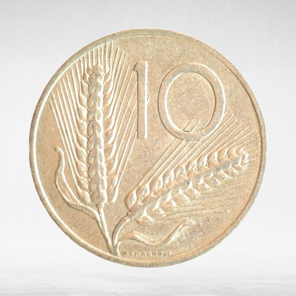 Italy 10 Lire 1967 R, VF