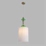 8337/1A MODERNI LN26 144 бронза/белый/зеленый, металл/стекло/текстиль Подвес E27 60W 220V ILMIRA