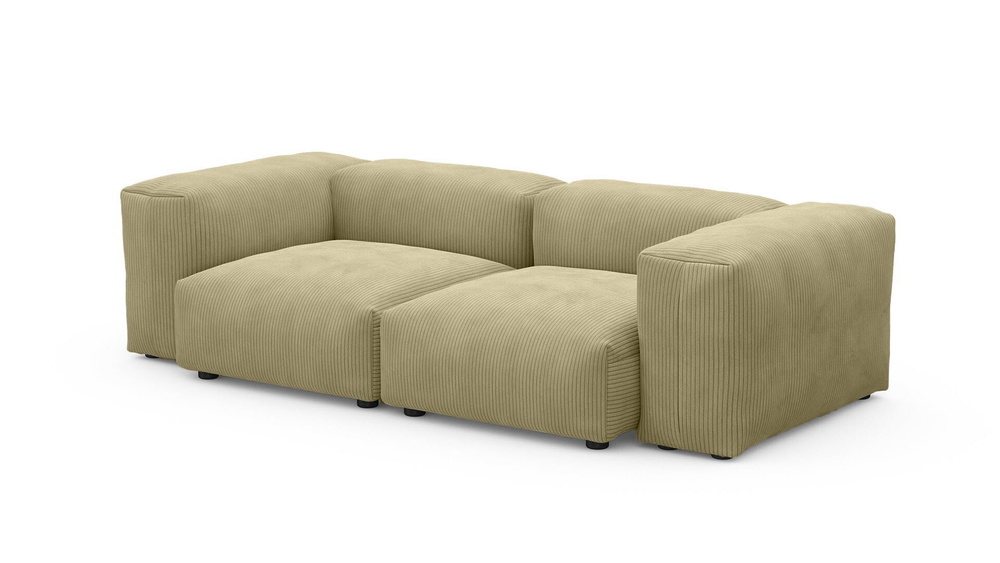 Диван Фиджи двухсекционный (малый) Cilium Cream 231*116*62 см, Кремовый Вельвет Нераскладной Фиеста