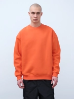 Свитшот оверсайз, с начесом (оранжевый)