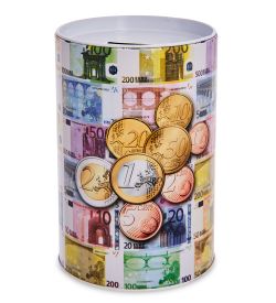 BX-224 Металлическая копилка «Евро» 15см