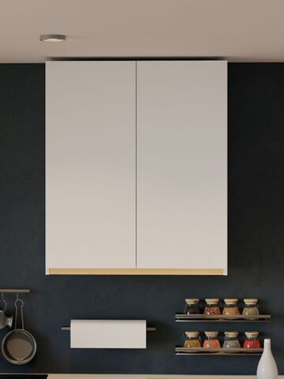 Навесной кухонный шкаф Виола для посуды, высокий с двумя дверями