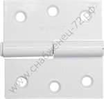 STAYER 75x75x2.4 мм, разъемная, правая, цвет белый цинк, карточная петля (37613-75-2R)