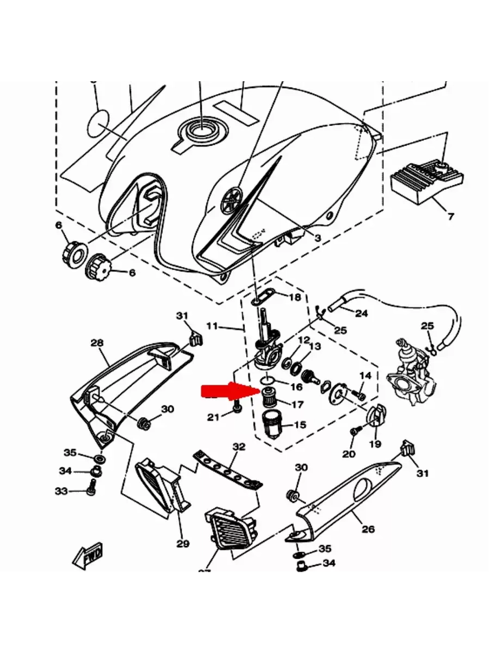 Фильтр топливный для мотоциклов, 55K245150100