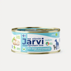 Jarvi монопротеиновые полнорационные консервы для собак и щенков всех пород с 3-х месяцев, Кролик, 325г.